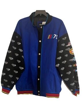 NASCAR 75th ANNIVERSARY JACKET ROYAL BLUE/ BLACK SIZE 2XL OFFICIALLY LICENSED
